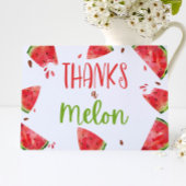Pink Green Watermelon Thanks A Melon Dankeskarte