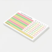 Pink Green Weekekekly Responses Chore Chart Post-it Klebezettel (angewinkelt)