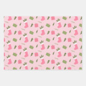 Pink Green Weihnachtsgeschenk Strumpf Pattern Mult Geschenkpapier Set (Vorderseite 3)