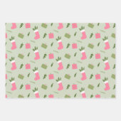 Pink Green Weihnachtsgeschenk Strumpf Pattern Mult Geschenkpapier Set (Vorderseite 2)