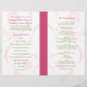 Pink Green White Abstrakt Floral Wedding Program (Rückseite)