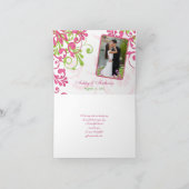 Pink Green White Floral Hochzeit Danke Karte (Innenseite)