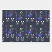 Pink Green White Hearts Baby Dusche Geschenkpapier Set (Vorderseite 3)