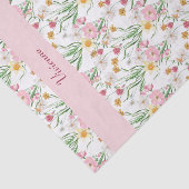 Pink Green Wildflower Watercolor Seidenpapier (Ausschnitt)