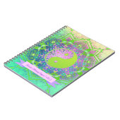 Pink Green Yin Yang Mandala Geometry Mandala Notizblock (Linke Seite)