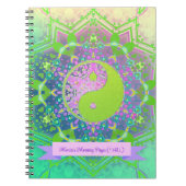 Pink Green Yin Yang Mandala Geometry Mandala Notizblock (Vorderseite)