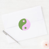 Pink & Green Yin Yang Symbol Runder Aufkleber (Umschlag)