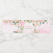 Pink Greenery Floral Balloon Babydusche Wasserflaschenetikett (Einzelnes Label)
