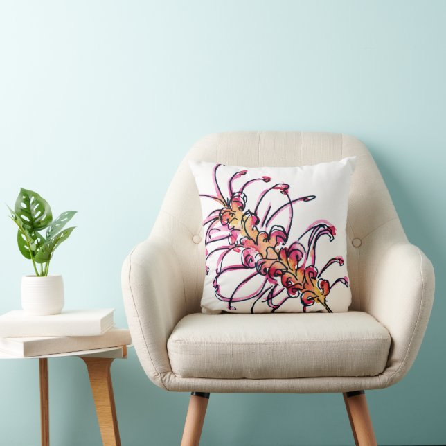 Pink Grevillea Australian Native Blume Kissen (Stuhl )