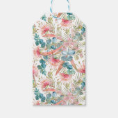 Pink Grevillea und Eukalyptus Geschenkanhänger (Vorderseite)