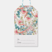 Pink Grevillea und Eukalyptus Geschenkanhänger (Rückseite)