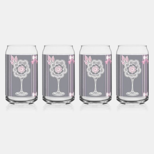 Pink & Grey AI-Kunst Dosenglas (Vorderseite)