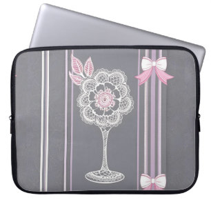 Pink & Grey AI-Kunst Laptopschutzhülle