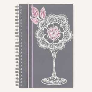 Pink & Grey AI-Kunst Notizblock
