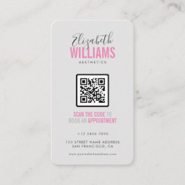 Pink Grey Beauty Salon QR Code Loyalty & Visitenkarte
