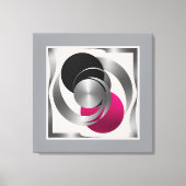 Pink Grey Black Circle Abstract Leinwanddruck (Vorderseite)