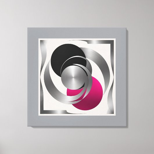 Pink Grey Black Circle Abstract  Leinwanddruck (Vorderseite)