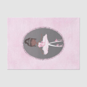 Pink & Grey Couture Dunkle Ballerina-Geburtstagsfe Seidenpapier