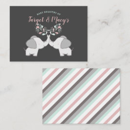 Pink & Grey Elephant Baby Shower - Registrierung Begleitkarte