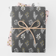 Pink_Grey Feiertags-Geschenkpapierbögen