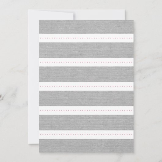 Pink Grey Floral Girl Baby Sprinkle Einladung (Rückseite)