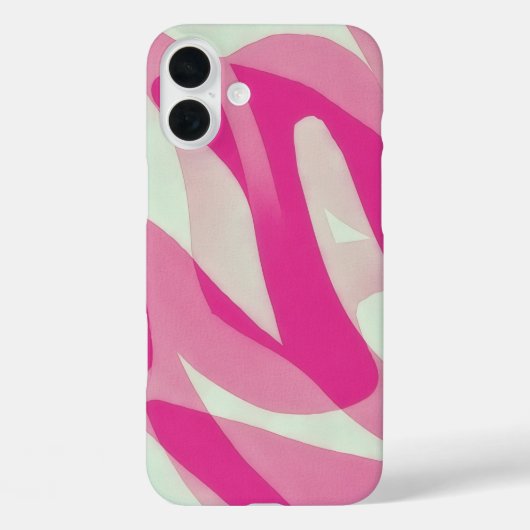 Pink Grey Green IPhone 16 Art Phone Case (Rückseite)