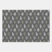 Pink_Grey Holiday Wrapping Paper Sheets Geschenkpapier Set (Vorderseite)