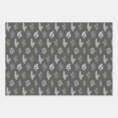 Pink_Grey Holiday Wrapping Paper Sheets Geschenkpapier Set (Vorderseite)