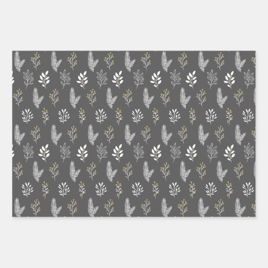 Pink_Grey Holiday Wrapping Paper Sheets Geschenkpapier Set (Vorderseite)