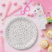 Pink Grey Leopard Muster Pappteller (Party)