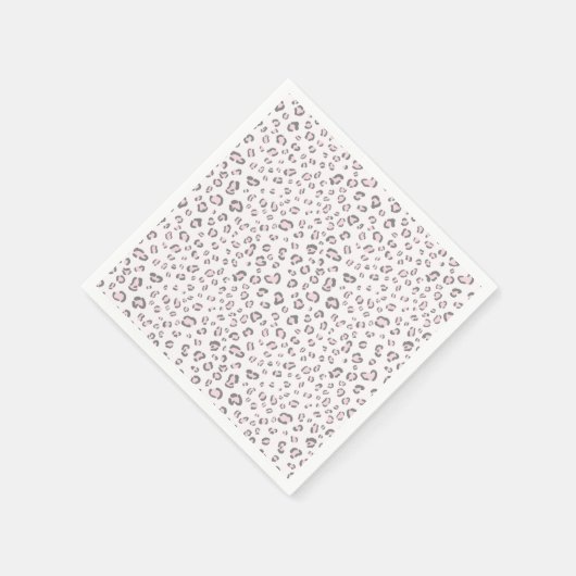 Pink Grey Leopard Muster Serviette (Ecke)