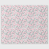 Pink Grey Pattern Polka Dots Wrapping Paper Geschenkpapier (Flach)