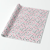 Pink Grey Pattern Polka Dots Wrapping Paper Geschenkpapier (Ungerollt)