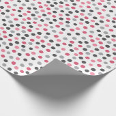 Pink Grey Pattern Polka Dots Wrapping Paper Geschenkpapier (Ecke)