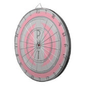 Pink Grey Personalisiert Dart Board Dartscheibe (Vorderseite rechts)