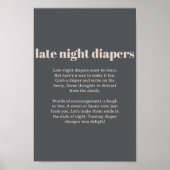 Pink Grey Typografy Baby Late Night Diaper Poster (Vorne)