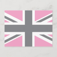 Pink Grey Union Jack British (UK) Flag
