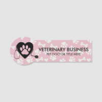 Pink Grey Veterinarian Paw Heart Stethescope Pet