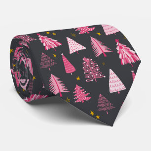 Pink & Grey Weihnachtsbaum Krawatte