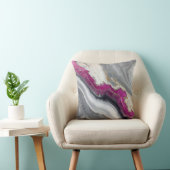 Pink, Grey White Stone Marble Printed  Kissen (Stuhl )