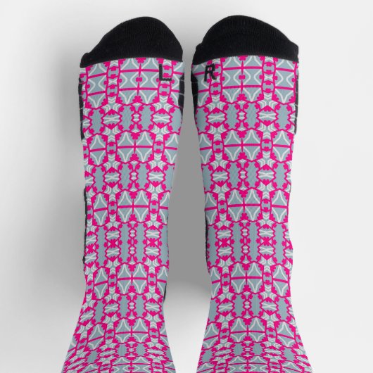 Pink Grid Athletic Crew Socks Socken (Oben)