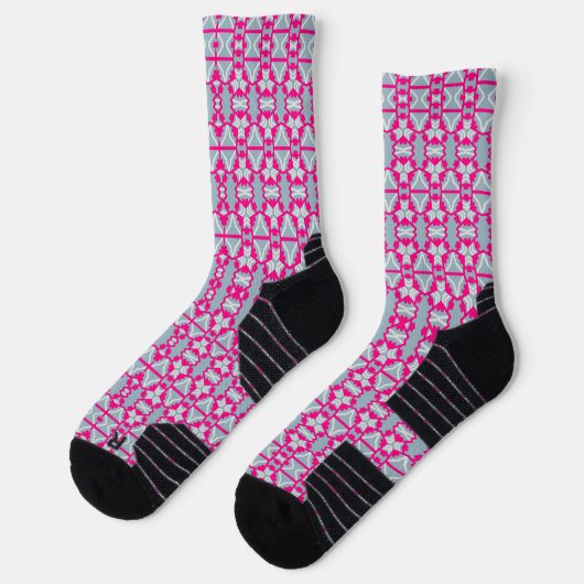 Pink Grid Athletic Crew Socks Socken (Links)