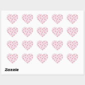 Pink Grid Cute Valentine Goose Pattern with Hearts Herz-Aufkleber (Blatt)