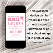 Pink GRILLEN Baby Dusche Einladung