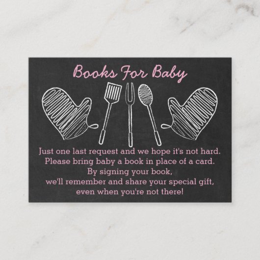 Pink GRILLEN Baby Showbook Request Cards Begleitkarte (Vorderseite)