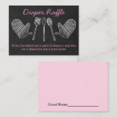 Pink GRILLEN Babydusche Windeln Raffelkarten Begleitkarte (Vorne/Hinten)