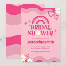 Pink Groovy Bridal Dusche Einladung