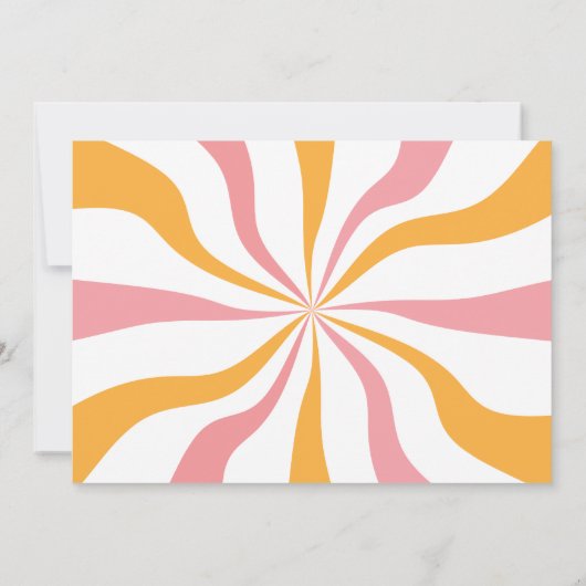 Pink Groovy Disco Dancing Queen First Birthday Einladung (Rückseite)