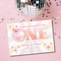 Pink Groovy Disco Tanzkönigin Erster Geburtstag