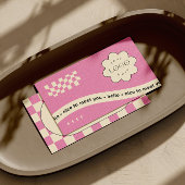 Pink Groovy Editable Business Card für Studio Visitenkarte